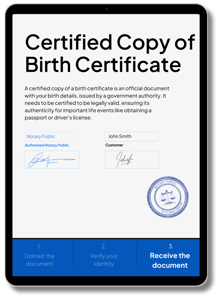 Certified Copy of Birth Certificate