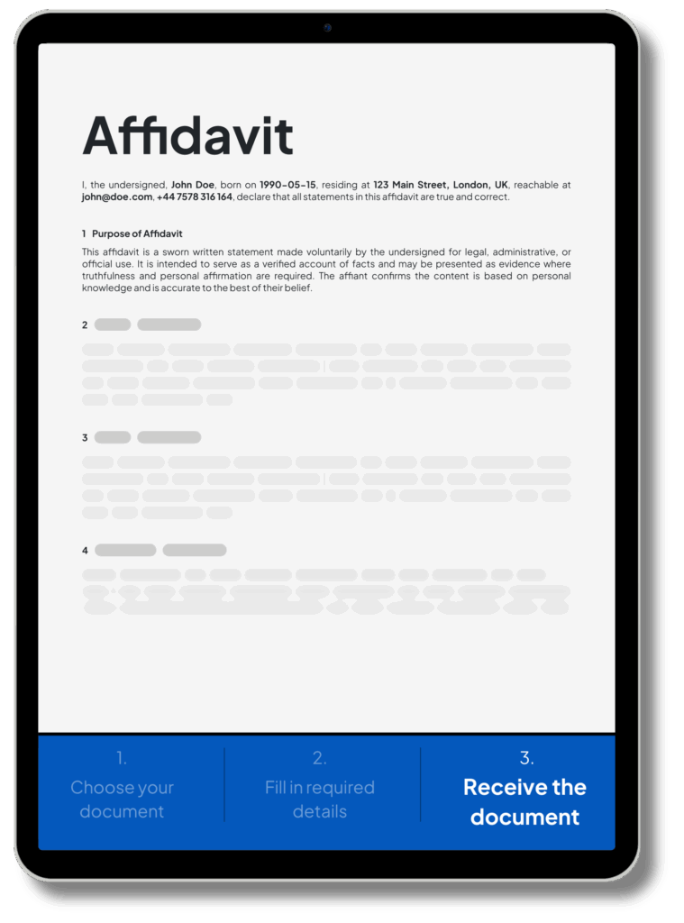 Affidavit Form