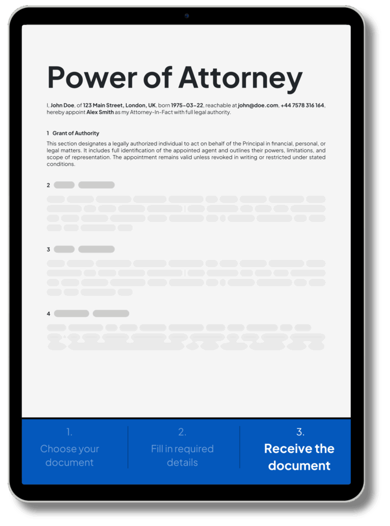 Power of Attorney Form